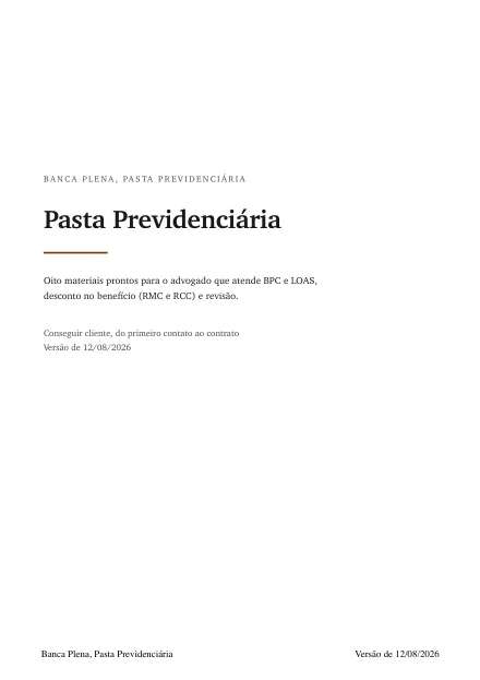 Capa do índice da Pasta Previdenciária