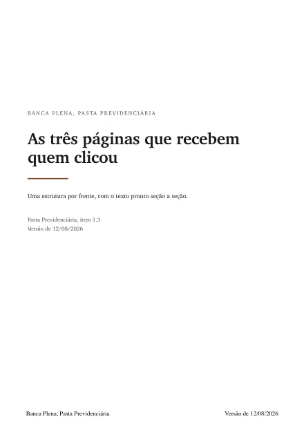 Capa das páginas que recebem quem clicou
