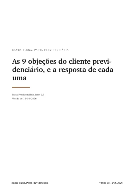 Capa das nove objeções do cliente